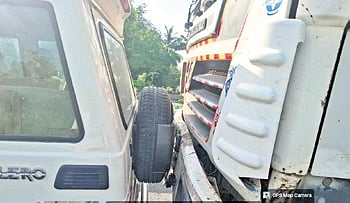 The truck, suspected to be involved in illegal sand mining, hit additional tehsildar Krushna Mohan Singh’s vehicle.