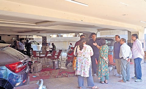The kin of the deceased visit the site of the incident on Monday.