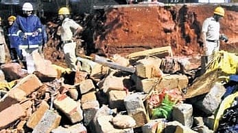 A file picture of Bowring Hospital’s boundary wall that collapsed