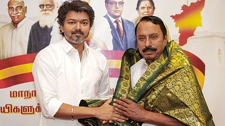 TVK Chief Vijay and KA Sengottaiyan.