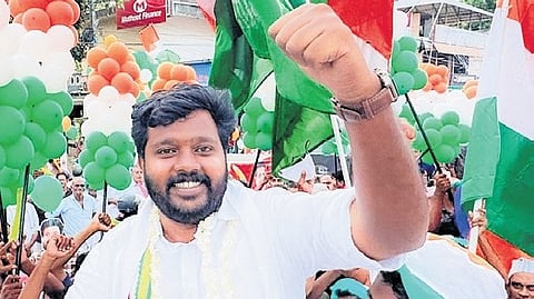 A D Thomas during the election campaign in Alappuzha.