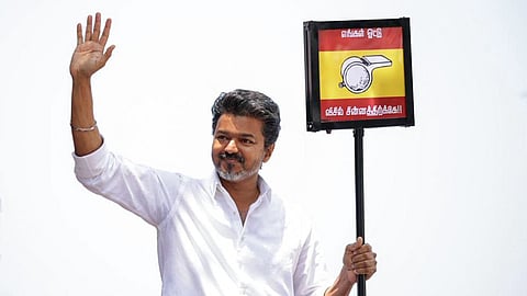 TVK chief Vijay during an election rally.