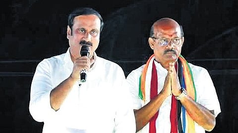 Anbumani Ramadoss campaigning for PMK candidate M Karthe in Salem.