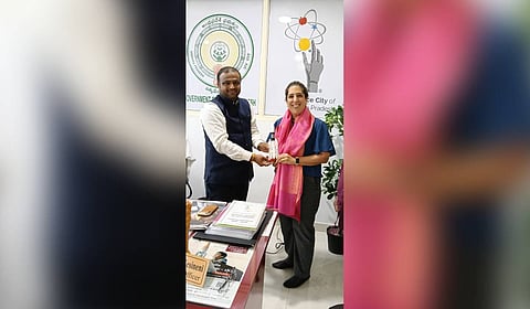 A meeting was held between Venkateswarlu Kesineni, Chief Executive Officer (CEO) of Science City, and Noa Amsalem, Water Attaché from the International Development Cooperation (MASHAV), Embassy of Israel.