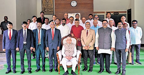 Governor S Abdul Nazeer during the World Red Cross Day and World Thalassemia Day programme held at Lok Bhavan on Thursday.