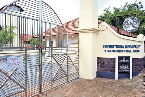Thanneerchal Park at Irumpanam, Tripunithura, remains closed.