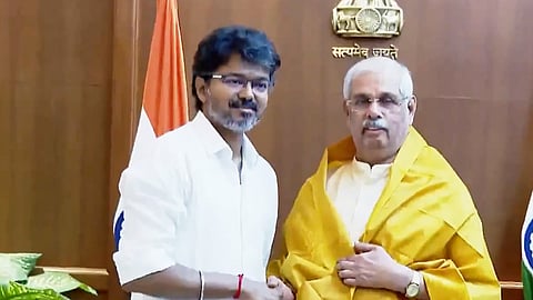 TVK Chief Vijay meets Tamil Nadu Governor Rajendra Vishwanath Arlekar at the Lok Bhavan. With the support of Congress, CPI, CPI(M), VCK and IUML, 121 MLAs are now in support of TVK, and its path to form a government in the state is now clear.