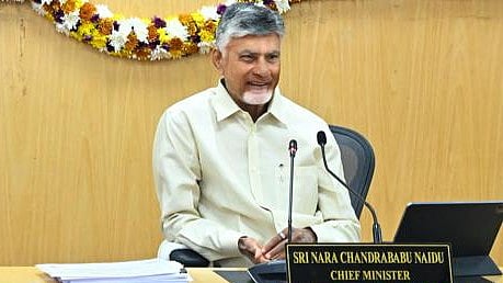 CM Nara Chandrababu Naidu during the collectors conference at Secretariat in Velagapudi on Friday.