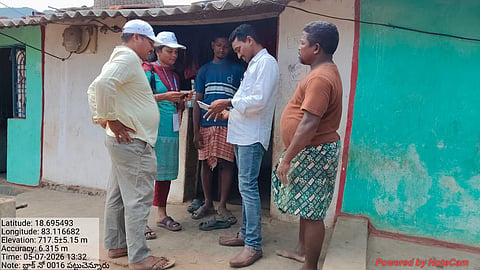 Census officials from AP during the household survey at a village in Kotia.