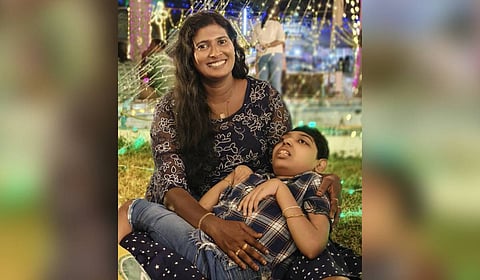 Sheeja, with her daughter Sandra.