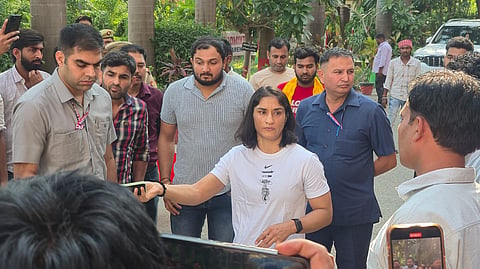 Vinesh Phogat at the tournament venue in Gonda on Monday