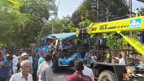 Police sources said the accident occurred when the bus allegedly collided with the lorry while attempting to overtake a car parked on the roadside.