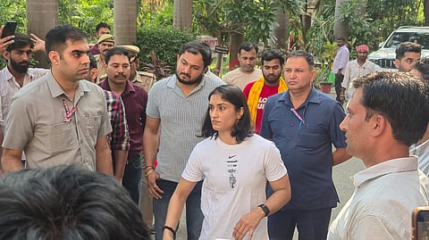 Vinesh Phogat at the venue on Monday