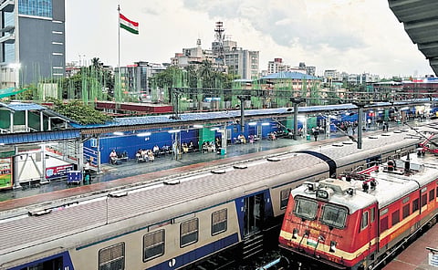 The ongoing construction work at Ernakulam South railway station