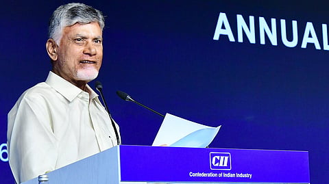 CM Nara Chandrababu Naidu during CII Business Summit - 2026 in Delhi.