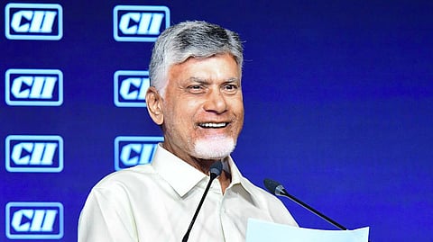 CM Nara Chandrababu Naidu during CII Business Summit - 2026 in Delhi.