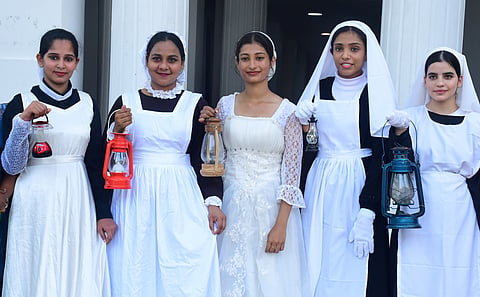 As part of International Nurses Day, participants dressed as Florence Nightingale took part in the rally held in Kaloor on Tuesday.
