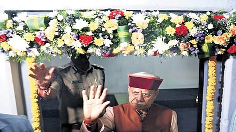 Governor Shiv Pratap Shukla visits a barrack after inaugurating ‘Feel the Jail’ initiative at the Chanchalguda Central Jail on Tuesday