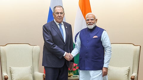 Russia’s Foreign Minister Sergei Lavrov meets with Prime Minister Narendra Modi on Thursday, May 14, 2026.