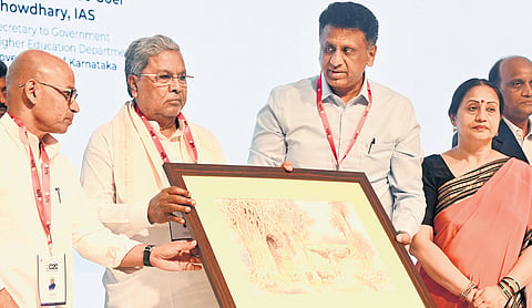 Karnataka CM Siddaramaiah at the ‘Campus to Career’ Future Ready Universities and Colleges summit on Friday.