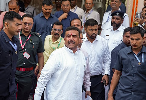 West Bengal Chief Minister Suvendu Adhikari at the state Legislative Assembly after BJP MLA Rathindra Bose elected unopposed as the Speaker of the 18th state Assembly, in Kolkata, Friday, May 15, 2026.