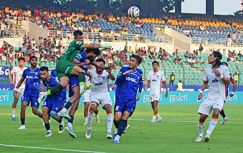 Action during the match between Chennaiyin FC and Bengaluru FC
