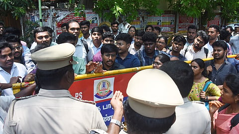 Doctors who were selected through Medical recruitment board in March for general surgeon posting gathered at DMS campus demanding postings at the earliest on Wednesday.
