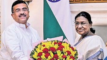 West Bengal Chief Minister Suvendu Adhikari with President Droupadi Murmu.