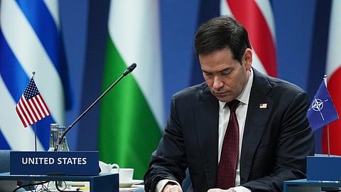 United States Secretary of State Marco Rubio attends a meeting of the North Atlantic Council in NATO foreign ministers format in Helsingborg, Sweden, Friday, May 22, 2026.