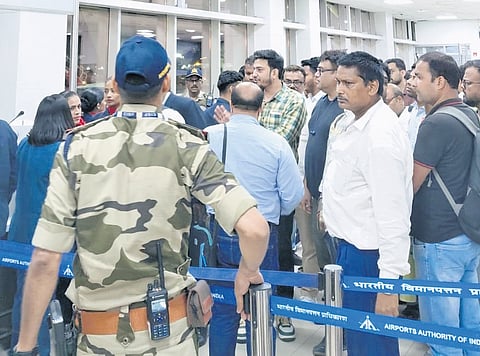 The stranded passengers at Chennai airport;