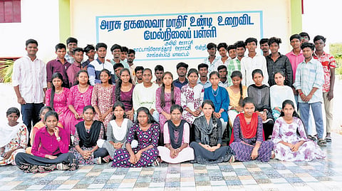 Students of the schools run by TN tribal welfare department who secured admission to the Indian Institute of Tourism and Travel Management this year