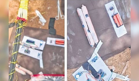 Gelatin sticks with a circuit-like setup found on May 10 when PM Modi was in city.