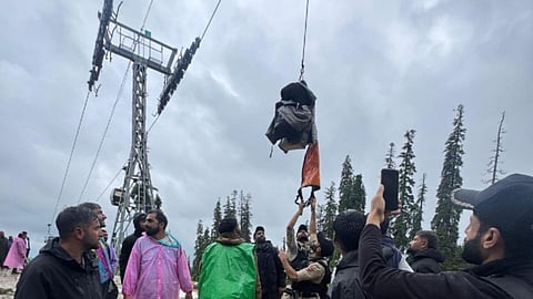 Visuals from the stuck cable car that went viral on social media