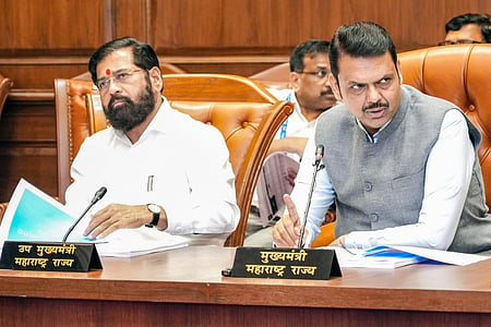 Maharashtra Chief Minister Devendra Fadnavis with Deputy Chief Minister Eknath Shinde