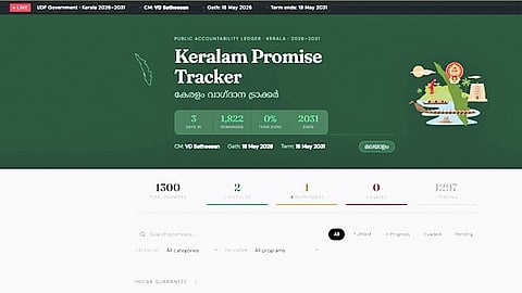 The Keralam Promise Tracker website