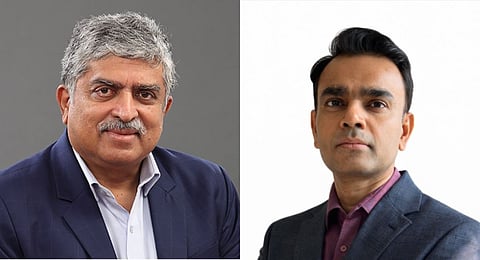 Nandan Nilekani(L) and Ashish Kumar(R)