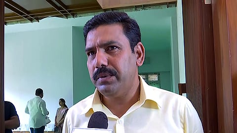 Karnataka BJP president BY Vijayendra speaks to the media in Bengaluru.