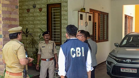 Central Bureau of Investigation (CBI) officials investigate the death of model and actor Twisha Sharma, in Bhopal, Tuesday, May 26, 2026