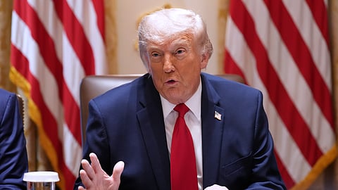 President Donald Trump speaks during a Cabinet meeting at the White House, Wednesday, May 27, 2026, in Washington