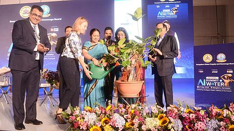 Chief Secretary Shalini Rajneesh and BWSSB Chairman Ram Prasat Manohar inaugurate the National AI and Digital Water Summit 2026 on Wednesday.
