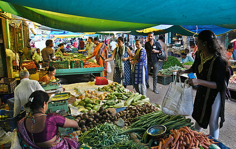 Customers buy vegetables at Monda Market amid the hike in prices | Vinay Madapu