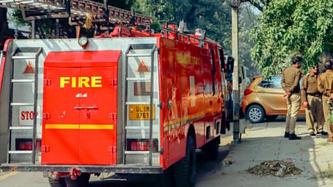 The DFS received a call about the incident at around 2.47 am, following which 11 fire tenders were rushed to the spot.