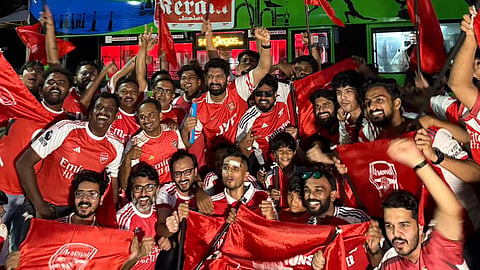 Arsenal fans celebrating in Kerala