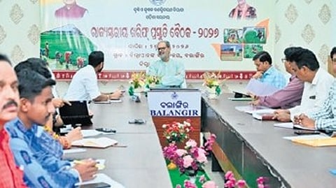 Dy CM KV Singh Deo chairing the review meeting in Balangir