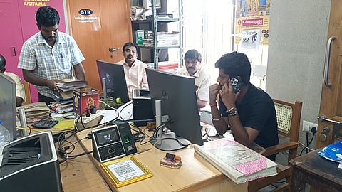 HR&CE Minister S. Ramesh pulls up temple officials during an unannounced inspection at the Tiruchendur Subramanya Swamy temple on Friday morning.