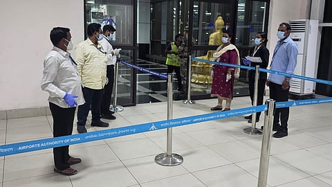 The Ebola screening system at the Visakhapatnam International Airport.