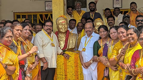 Ongole MP Magunta Srinivasulu Reddy and MLA D Janardhana Rao, along with TDP cadre, take part in NTR’s birth anniversary celebrations in Ongole.