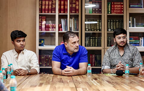 LoP in Lok Sabha Rahul Gandhi during an interaction with CBSE board students.