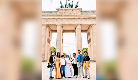 The seven students were winners of the first “Model German Parliament” organised by Goethe-Zentrum.