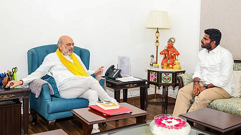 Union Home Minister Amit Shah meets BJP leader K Annamalai in New Delhi on Tuesday, June 2, 2026.